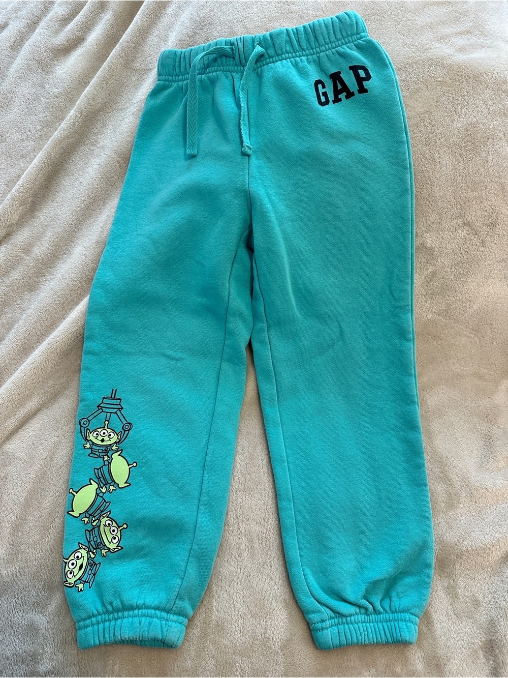 GAP Disney Teal Blue Kids Sweatpants with Alien Toy Story Print Size 4T